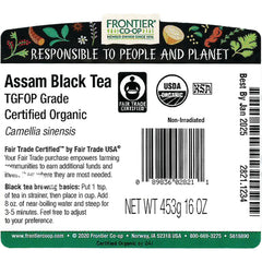 Assam Black Tea TGFOP Grade Certified Organic