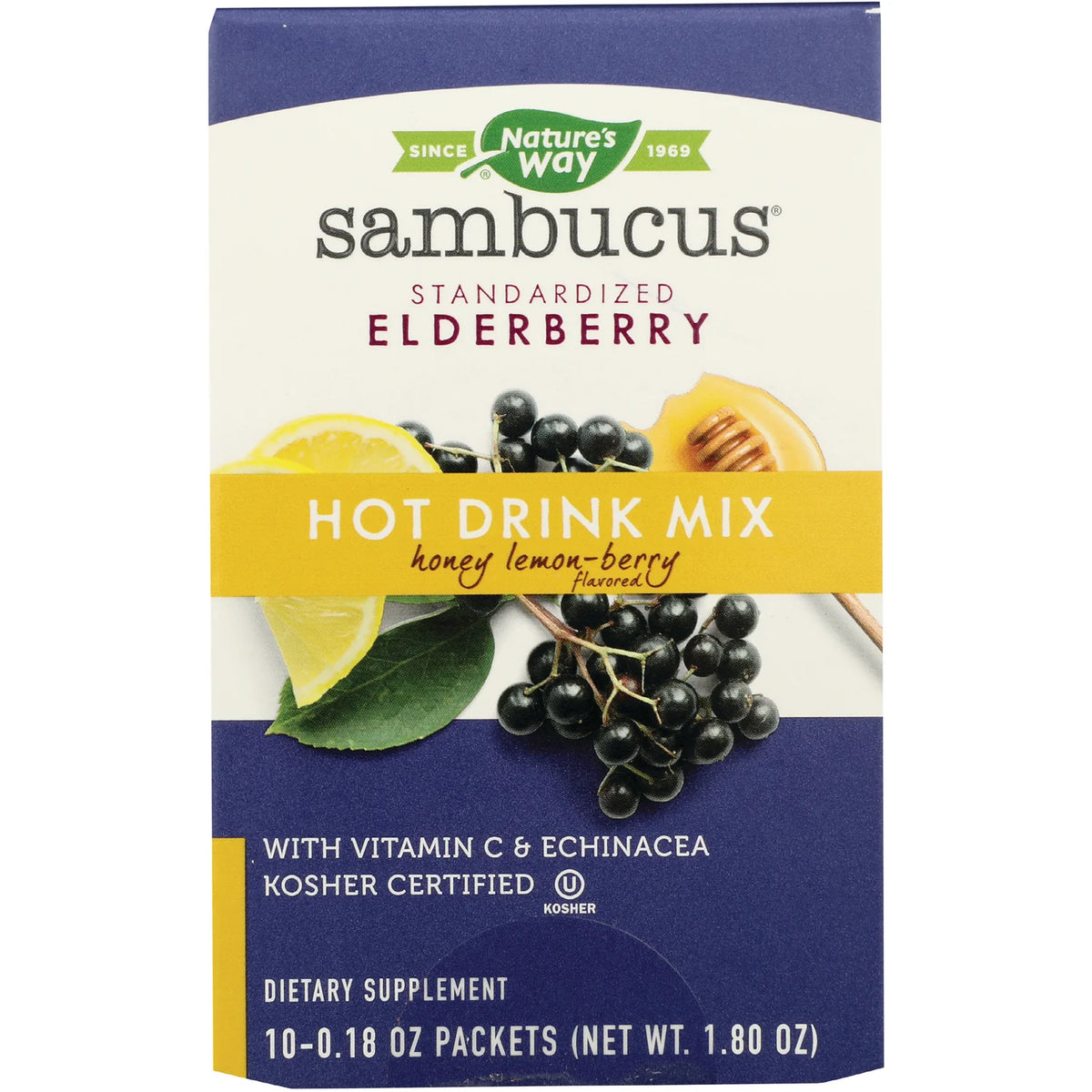 Sambucus Standardized Elderberry Hot Drink Mix - Honey Lemon-Berry