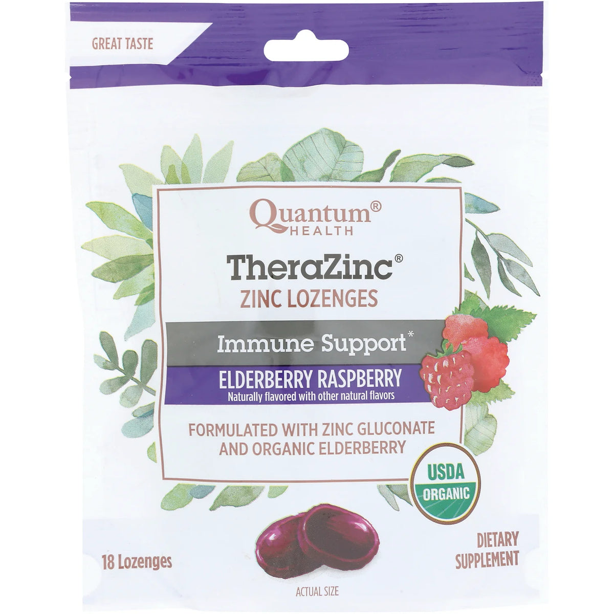 TheraZinc Zinc Lozenges - Elderberry Raspberry