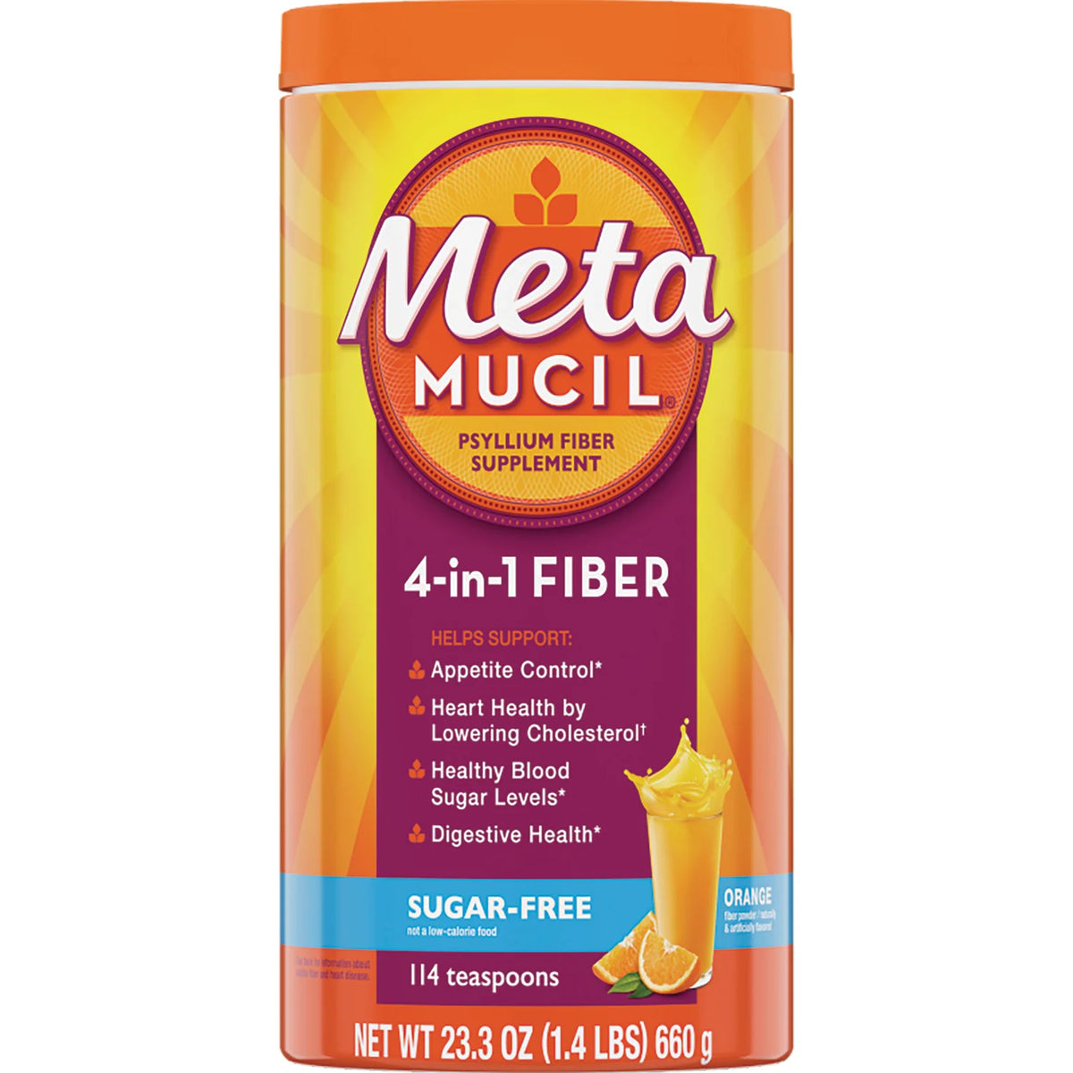 Psyllium 4-in-1 Fiber Sugar Free - Orange
