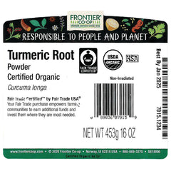 Fair Trade Certified Organic Turmeric Root Powder