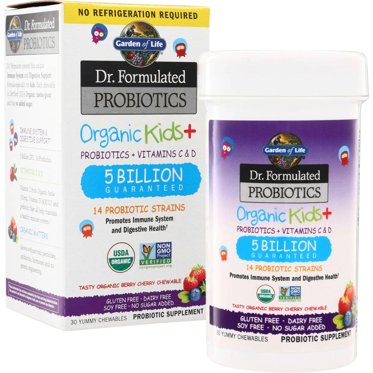 Dr. Formulated Probiotics Organic Kids+ - Berry Cherry