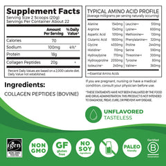 Grass-Fed Pasture Raised Collagen Peptides - Unflavored